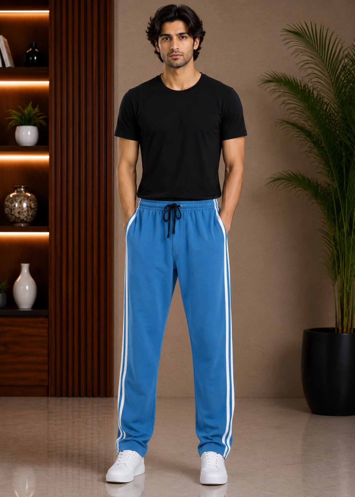 cotton Trousers in Azure
