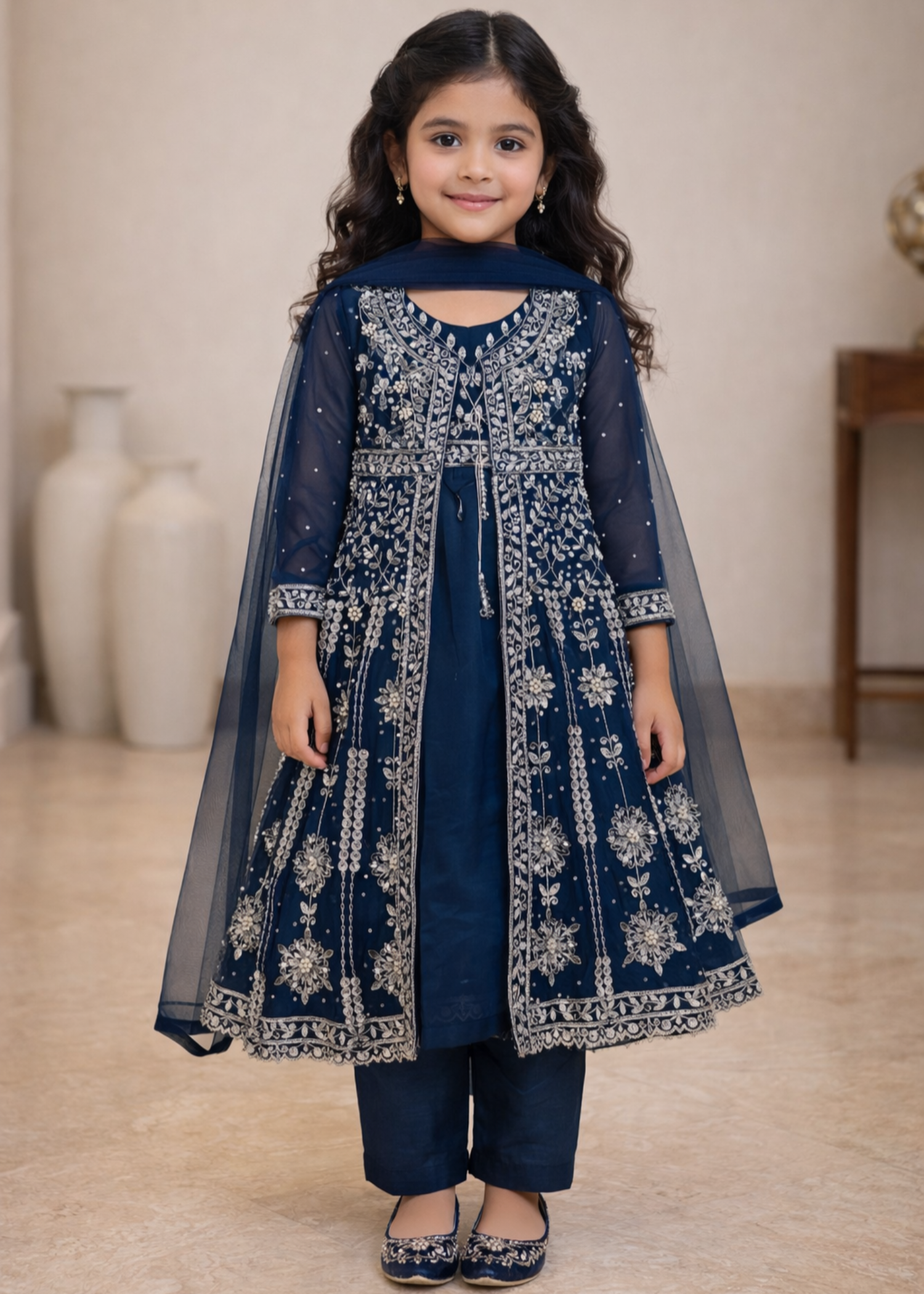 net Gown in Midnight blue