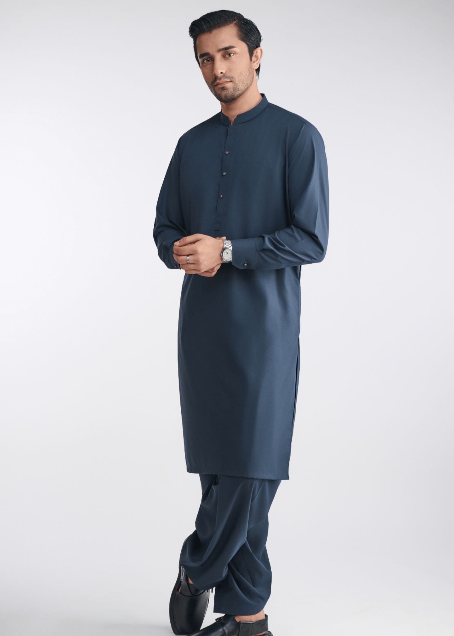 cotton Shalwar Kameez in Navy blue