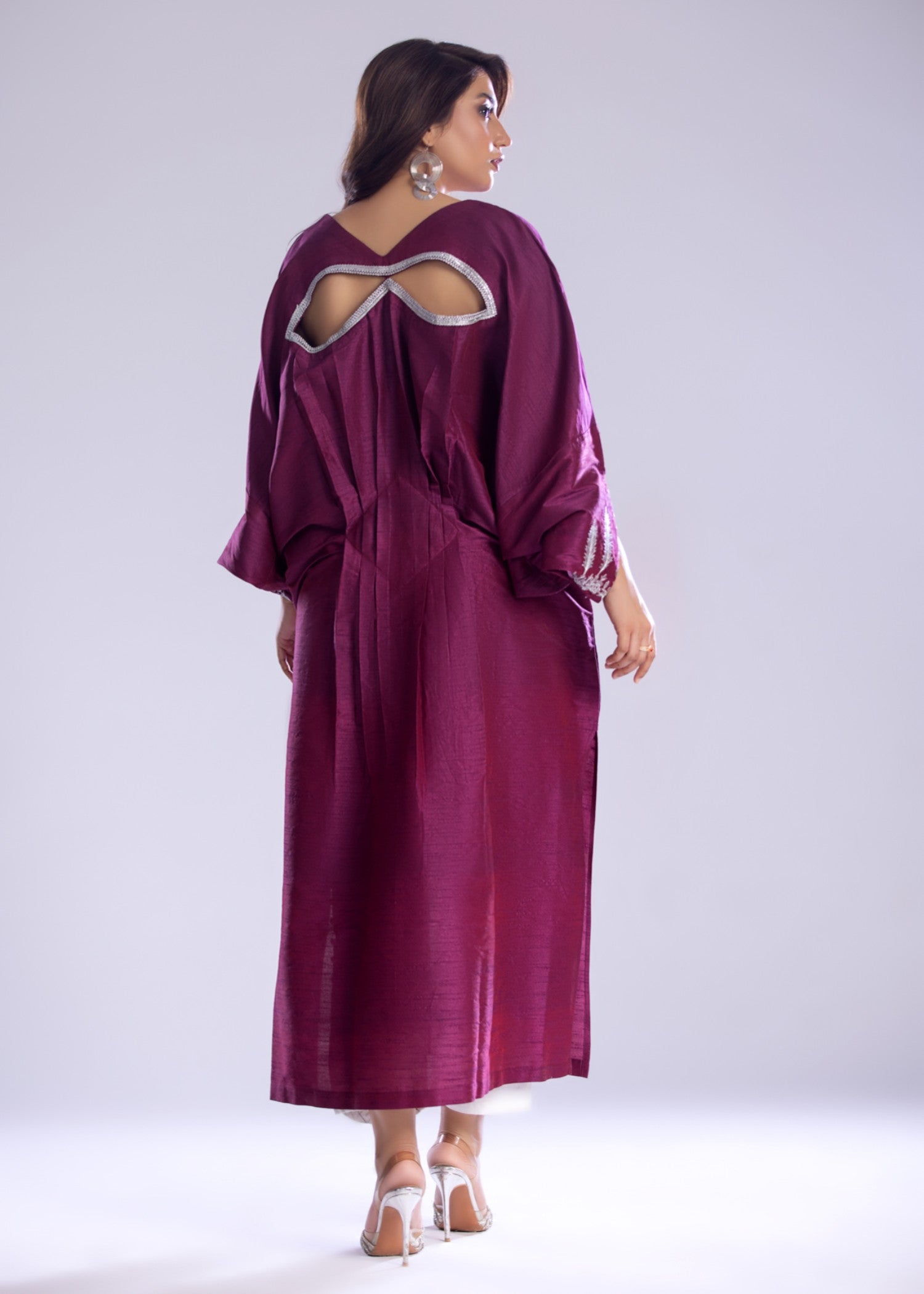 silk Kurti in Wine