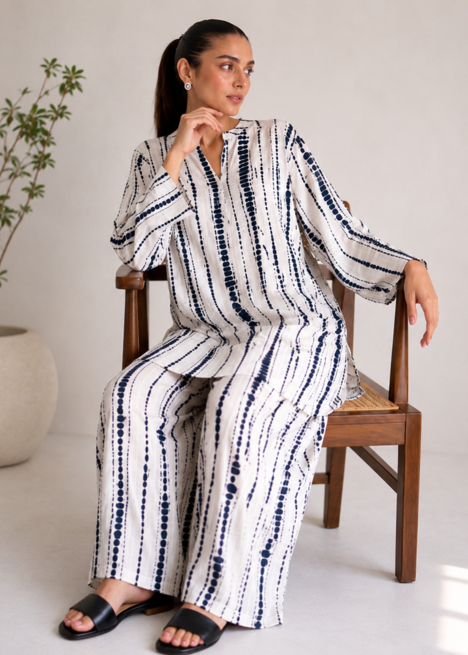 poly lawn Co Ord Sets in Chalk, midnight
