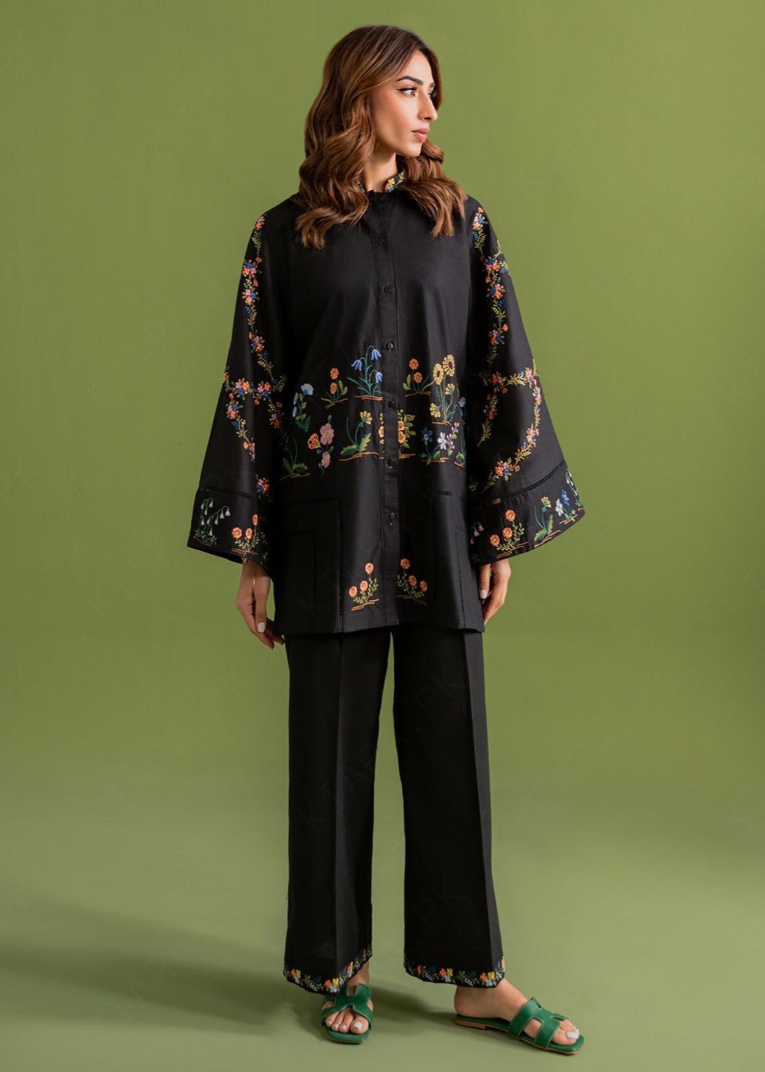 cambric cotton Co Ord Sets in Black