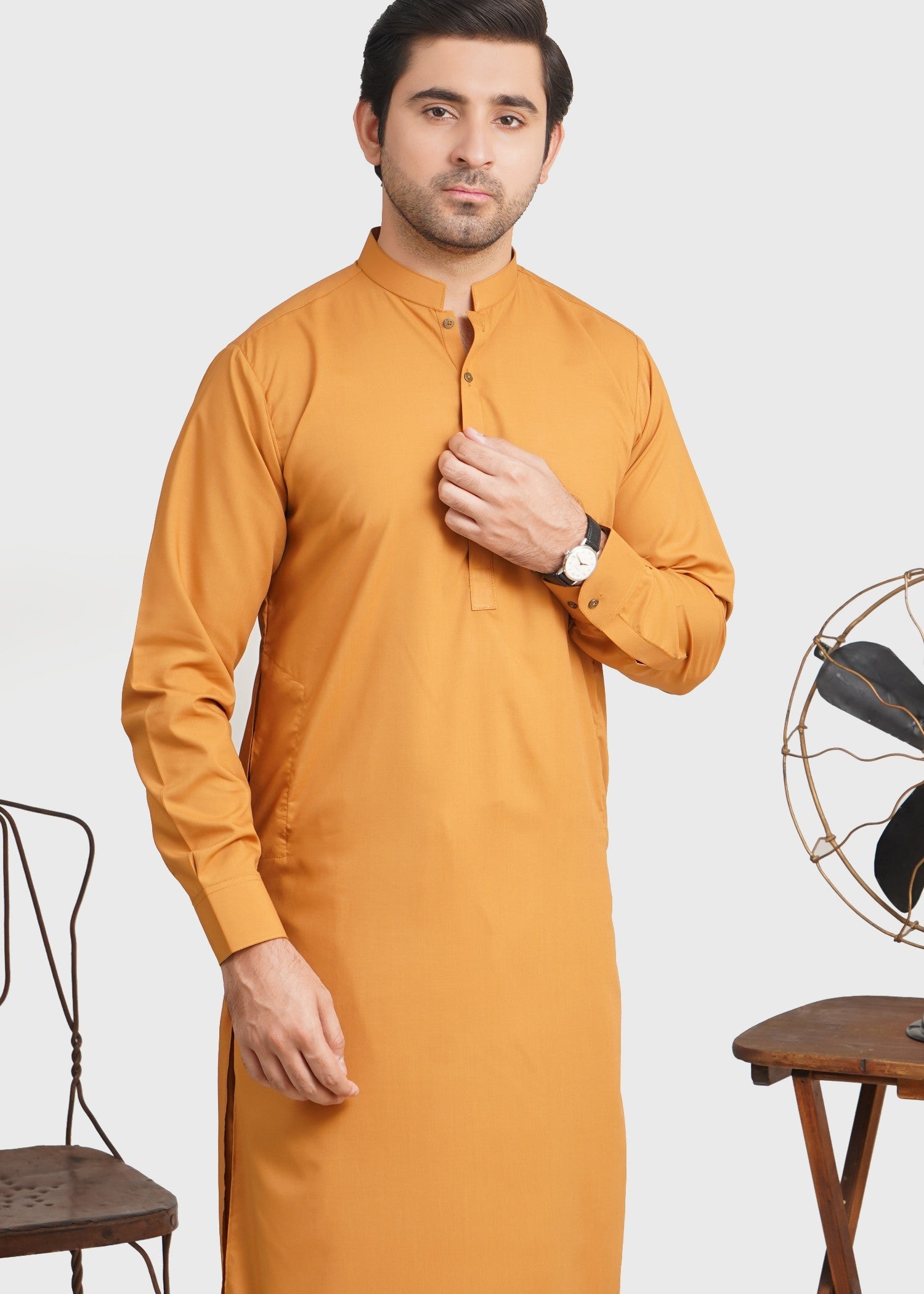 wash & wear Shalwar Kameez in Mari gold