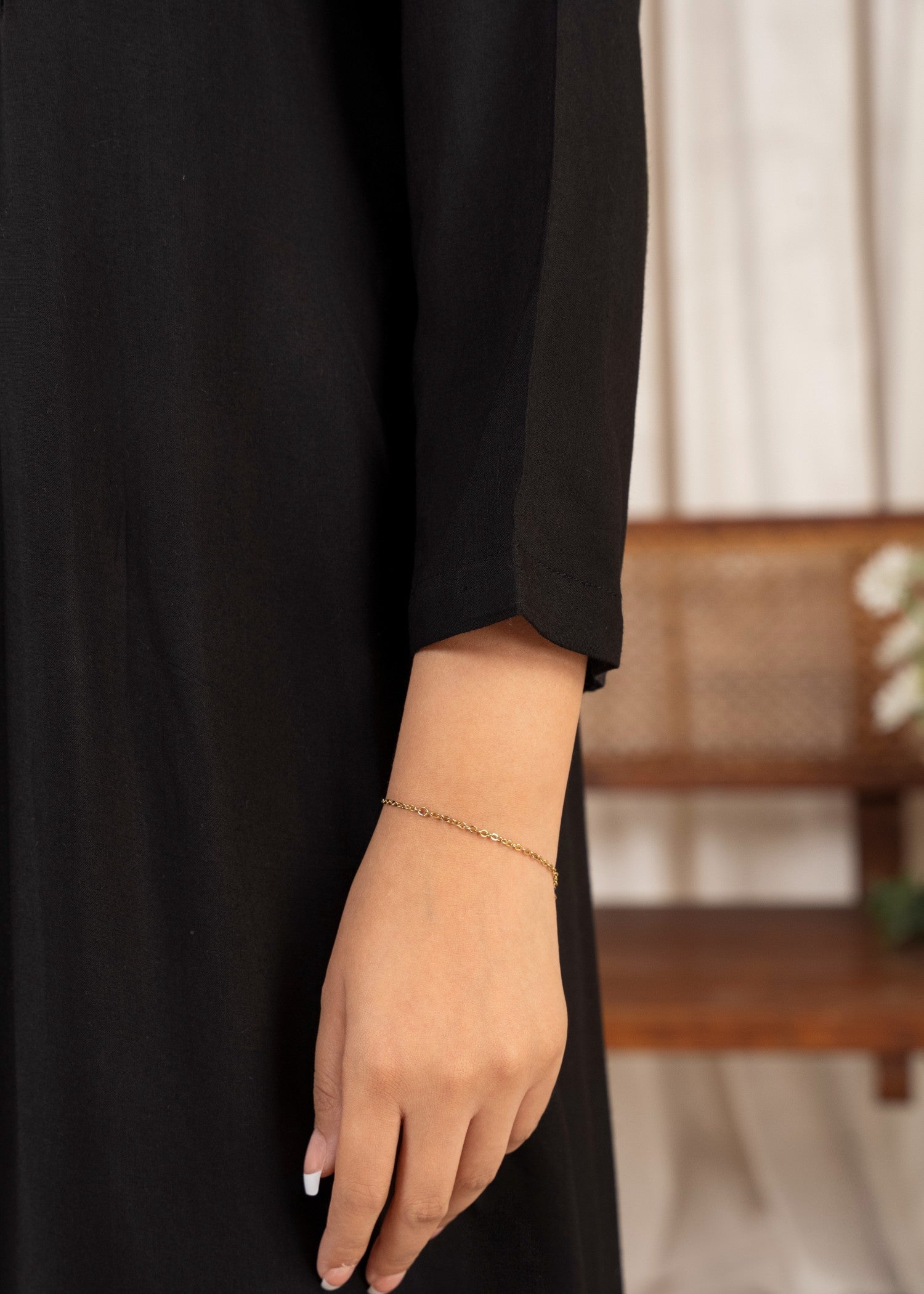linen Pishwas in Black