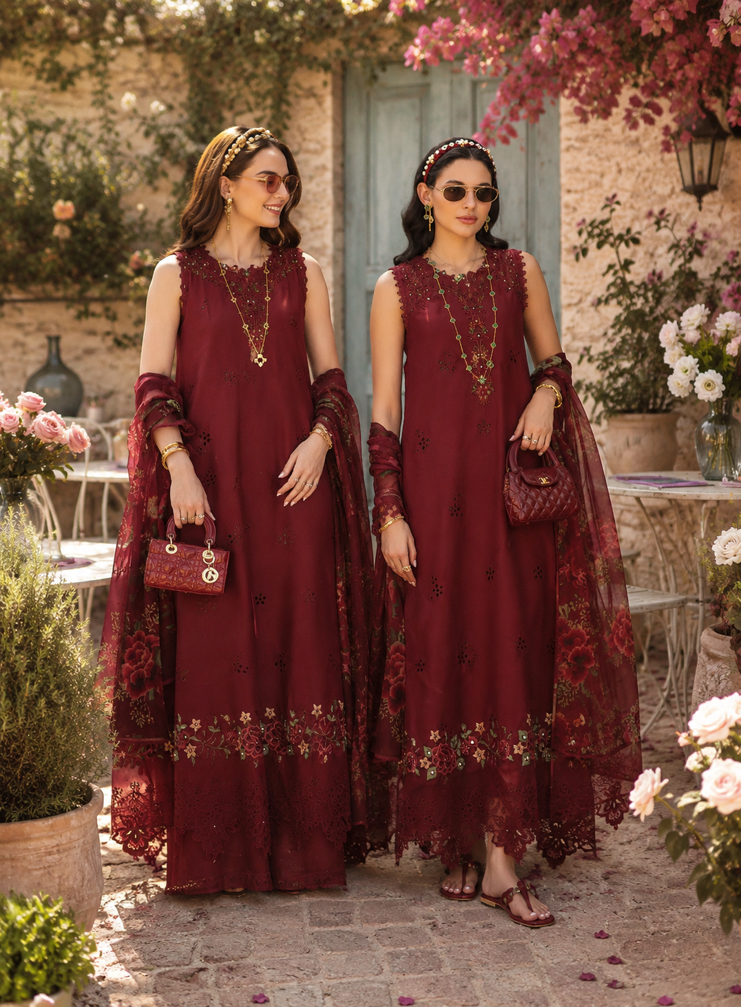 Noor Eid Printskhas Lawn – D14 – Ruby Royale
