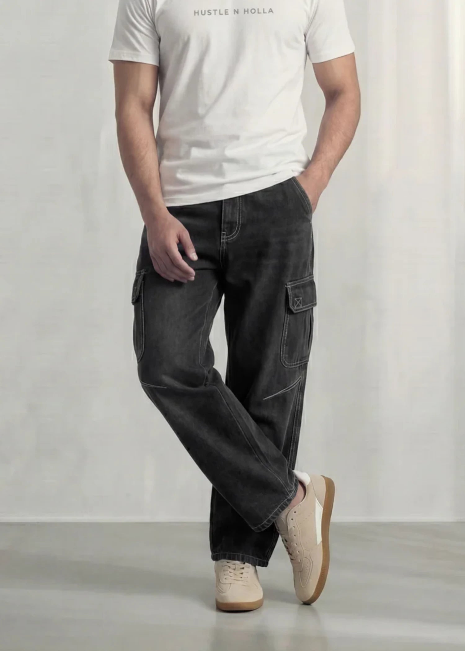 denim Jeans in Black by Hustle N Holla