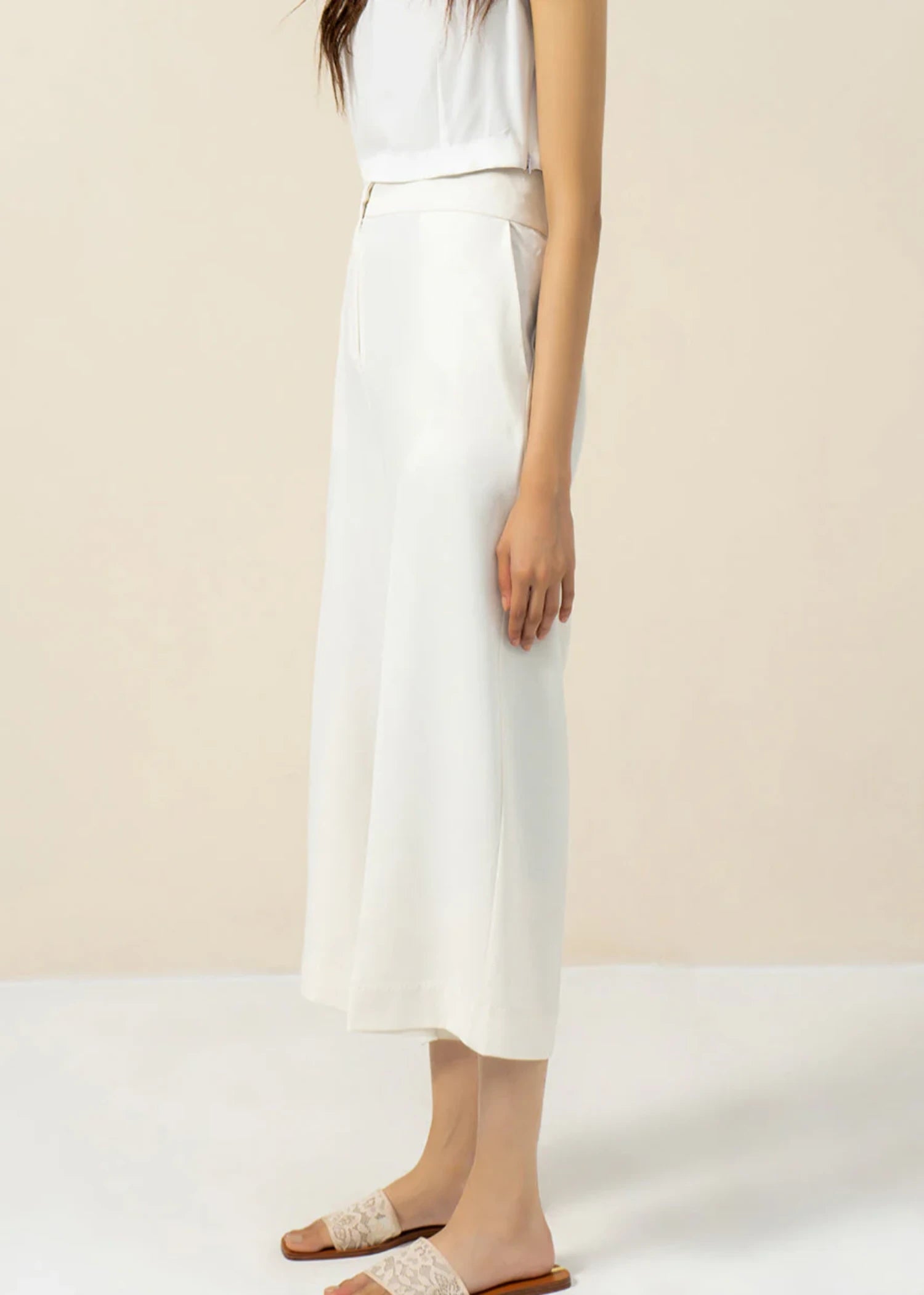 crepe Pants in White