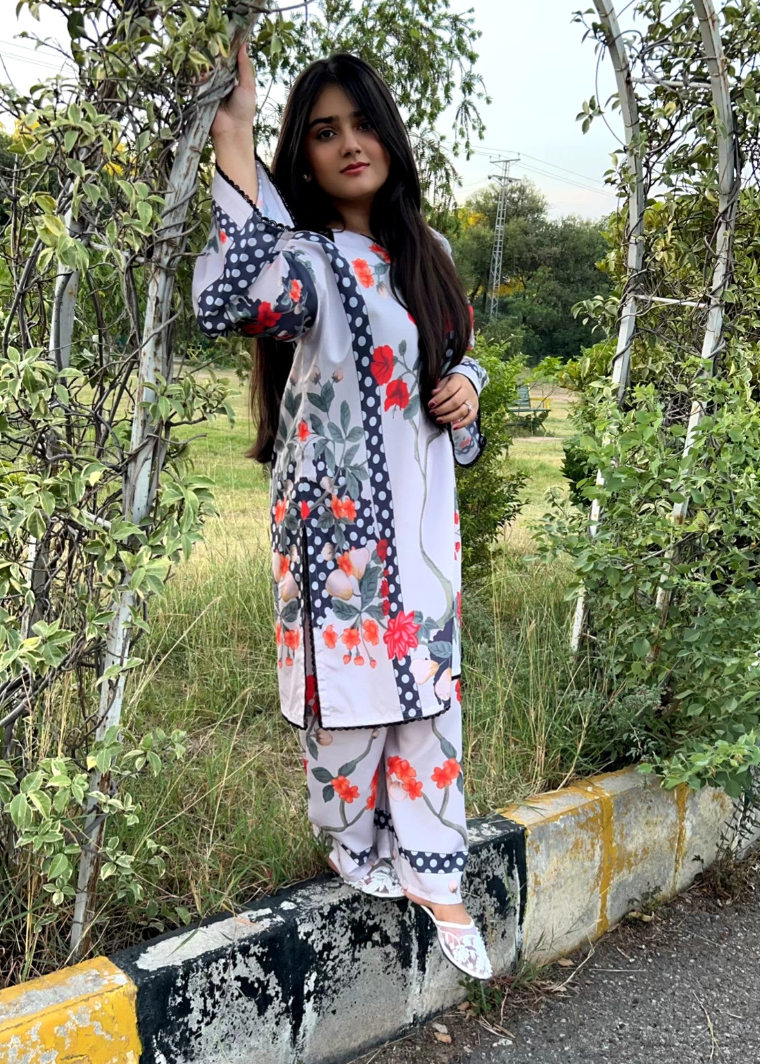 poly lawn Co Ord Sets in Multi, lynx white