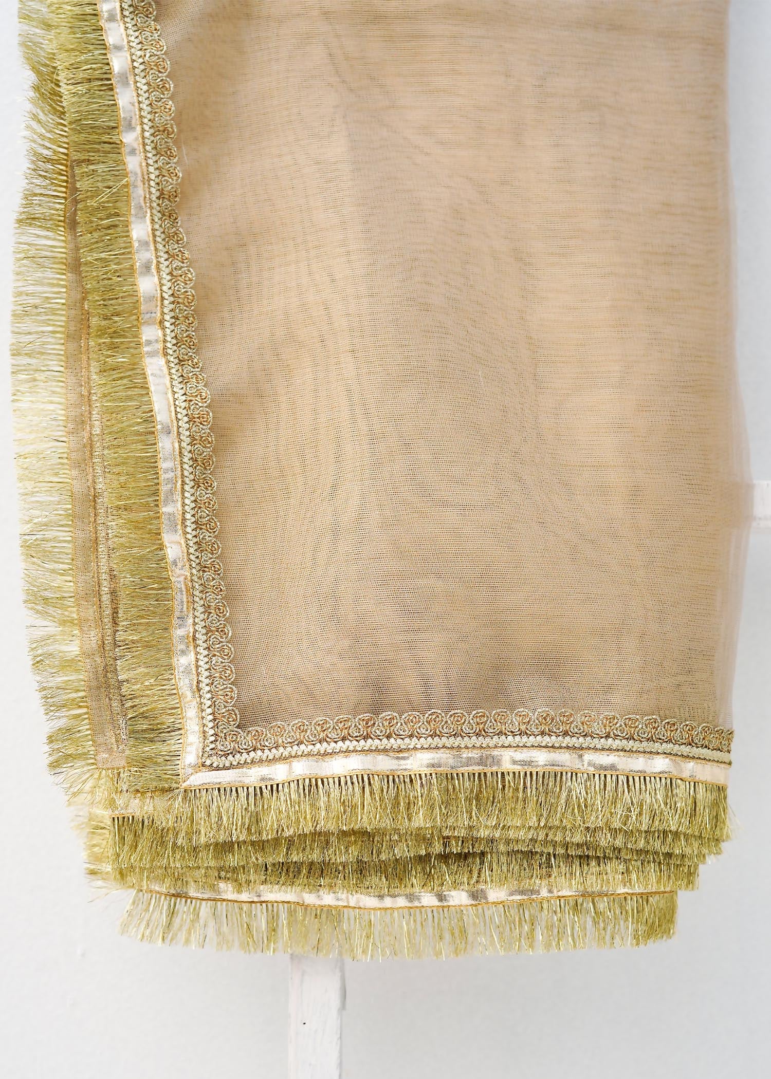 Dupatta in Gold Color by - Trendy Women Dupatta BEM0755