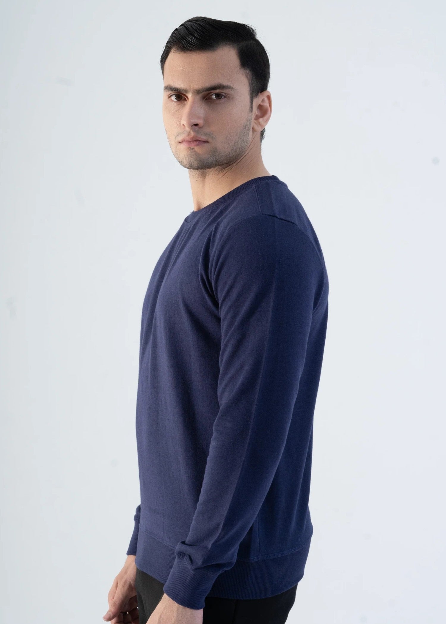 interlock knit Sweatshirt in Navy blue