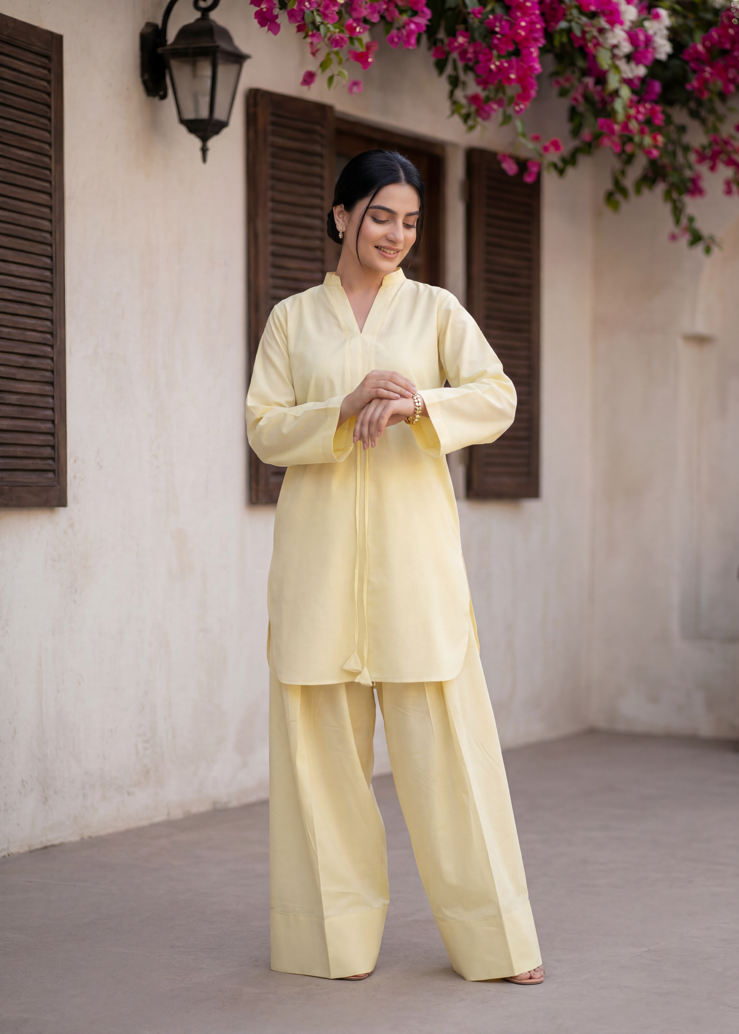 cotton Co Ord Sets in Vanilla