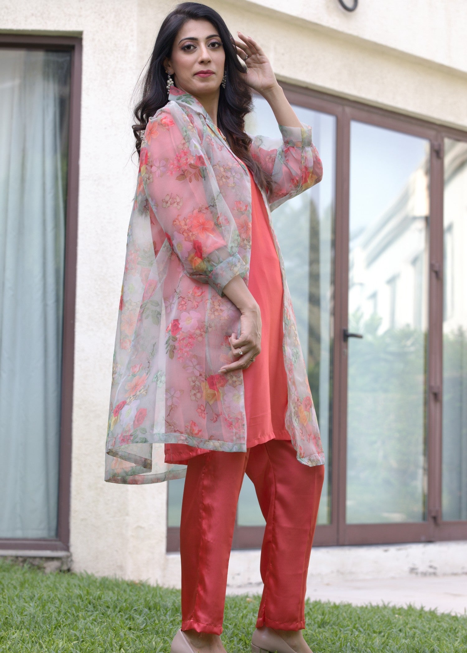 silk Gown in Taffy pink