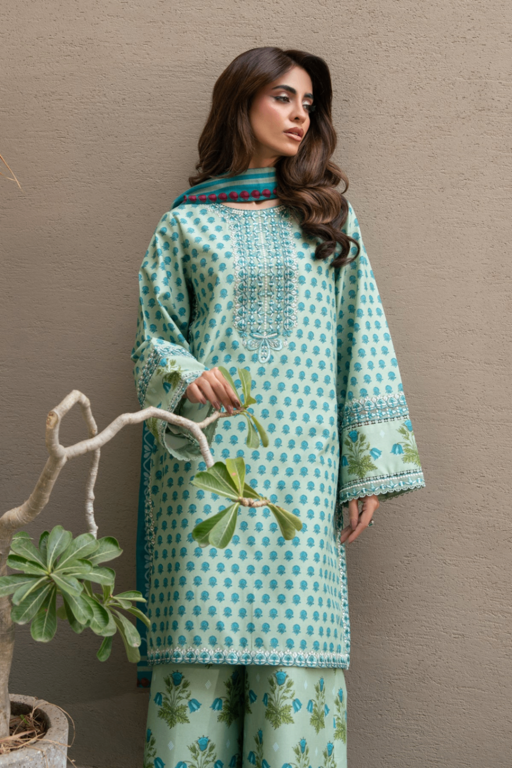 lawn Unstitched in Mint green