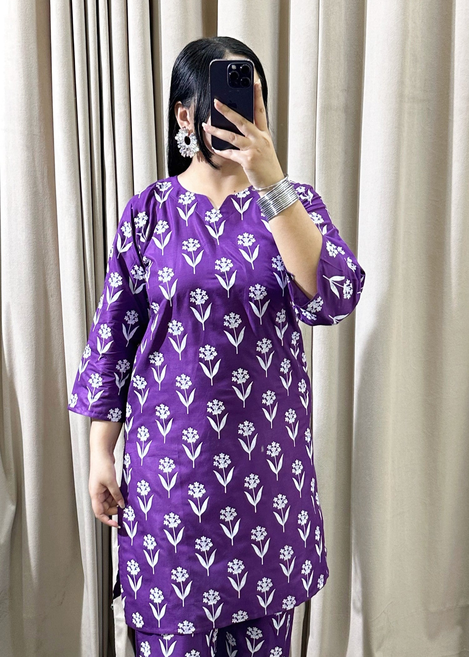 linen Co Ord Sets in Purple heart