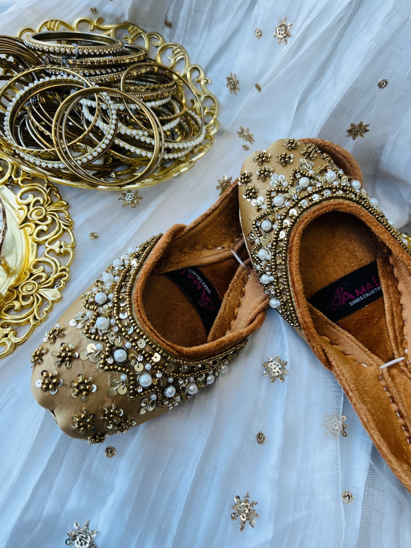 Khussa in Goldenrod by - High Quality Women Khussa JGY2913