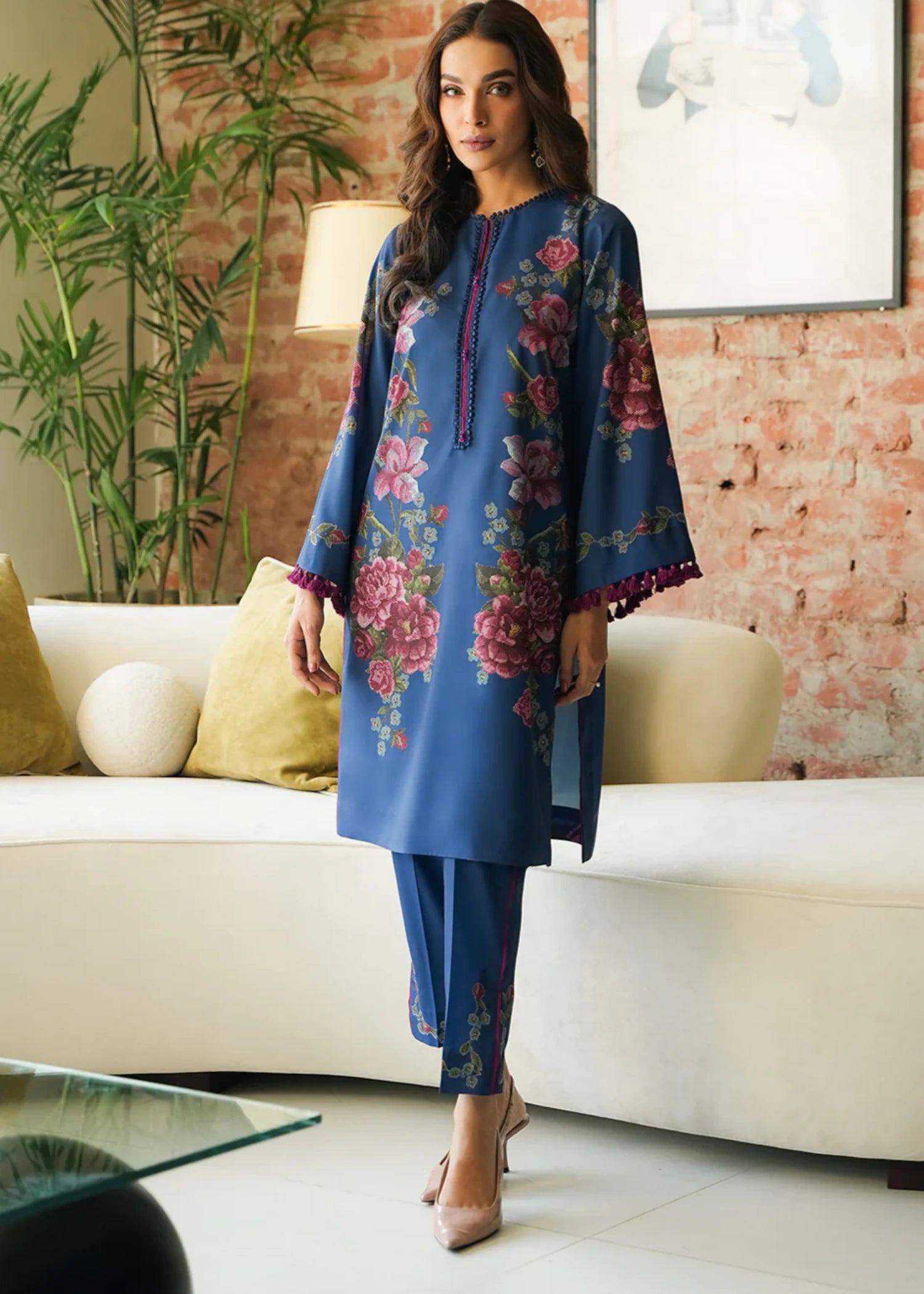 crepe Kurti in Blue