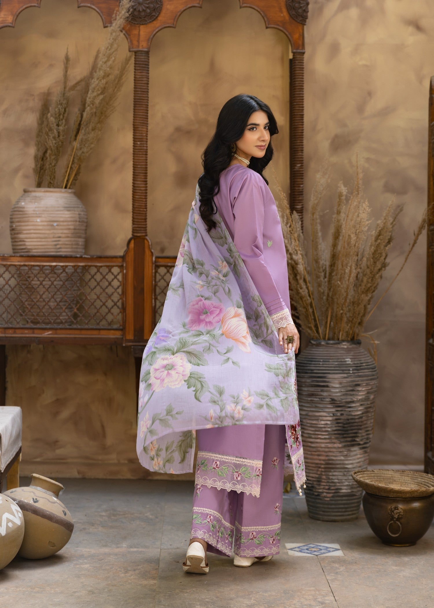 lawn Unstitched in Violet