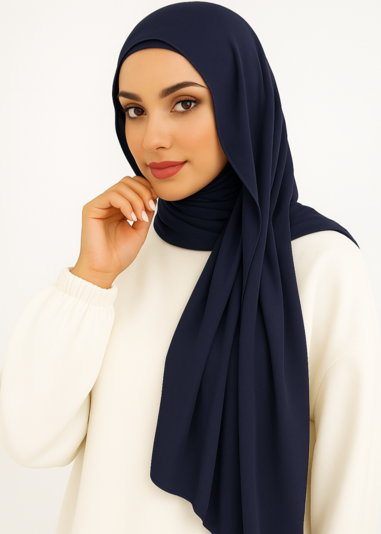 chiffon Hijab in Dark blue