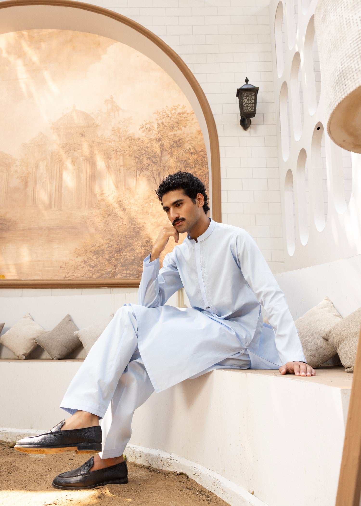 cotton Shalwar Kameez in Sky blue