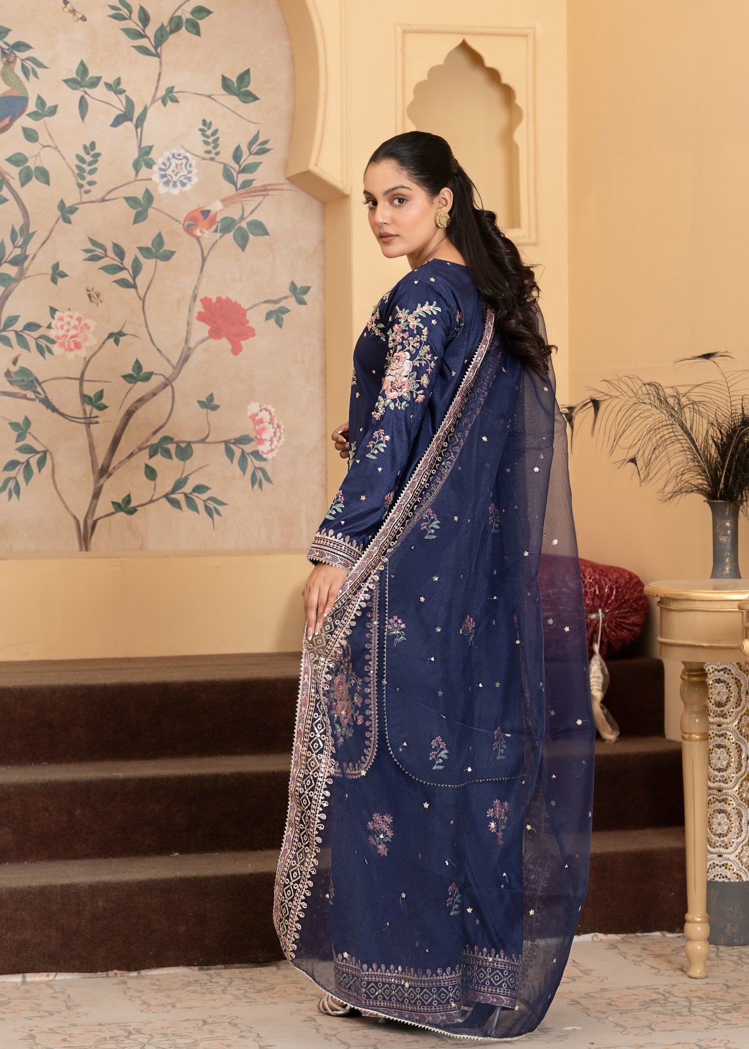 silk Kurta Set in Blue