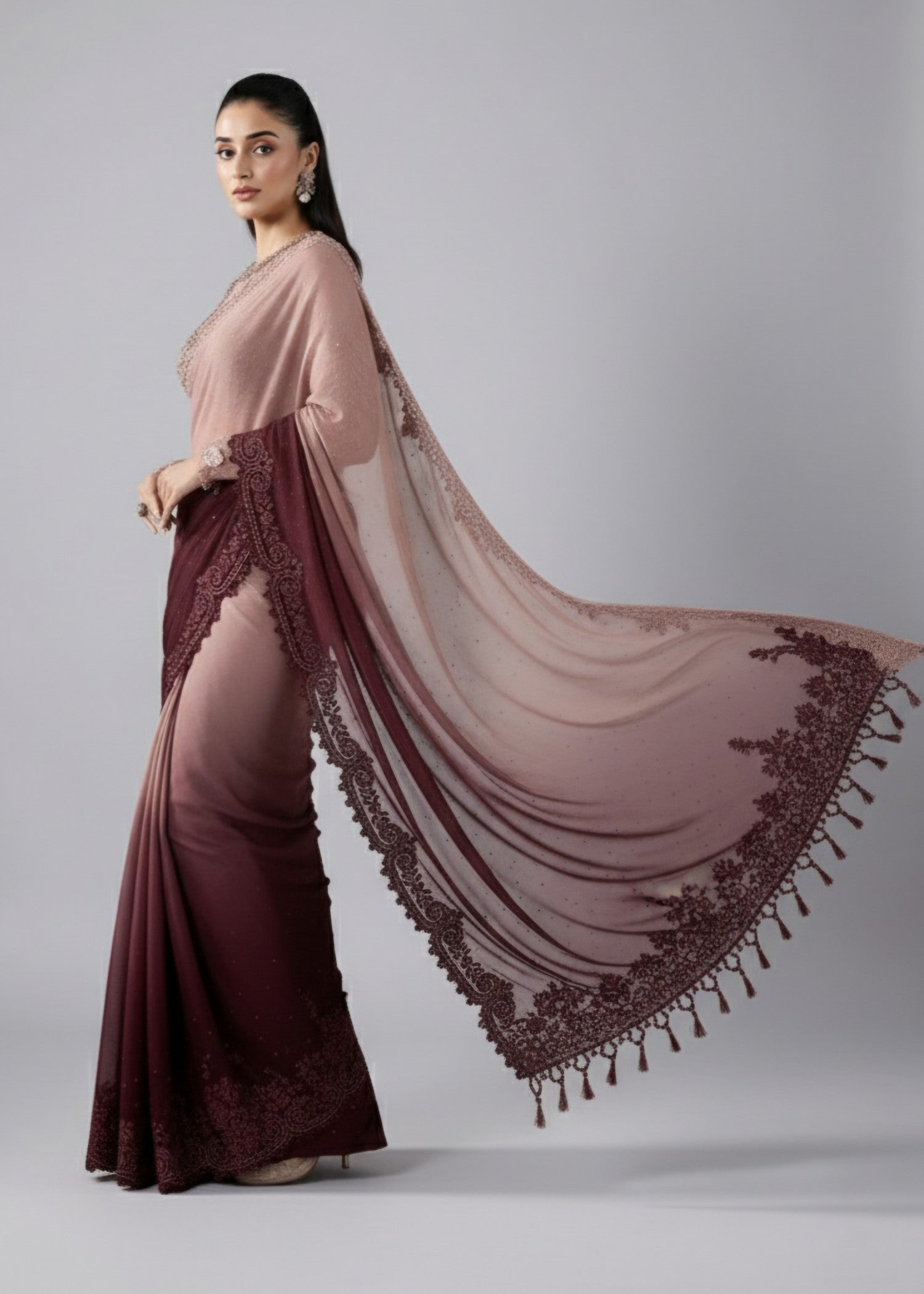 chiffon Saree in Multi