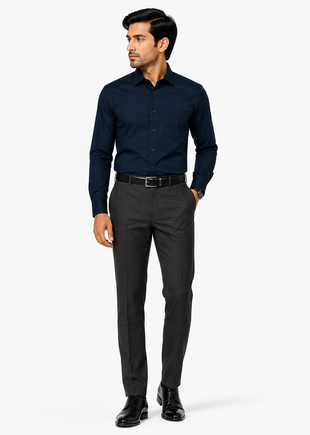 cotton Formal Shirt in Midnight blue