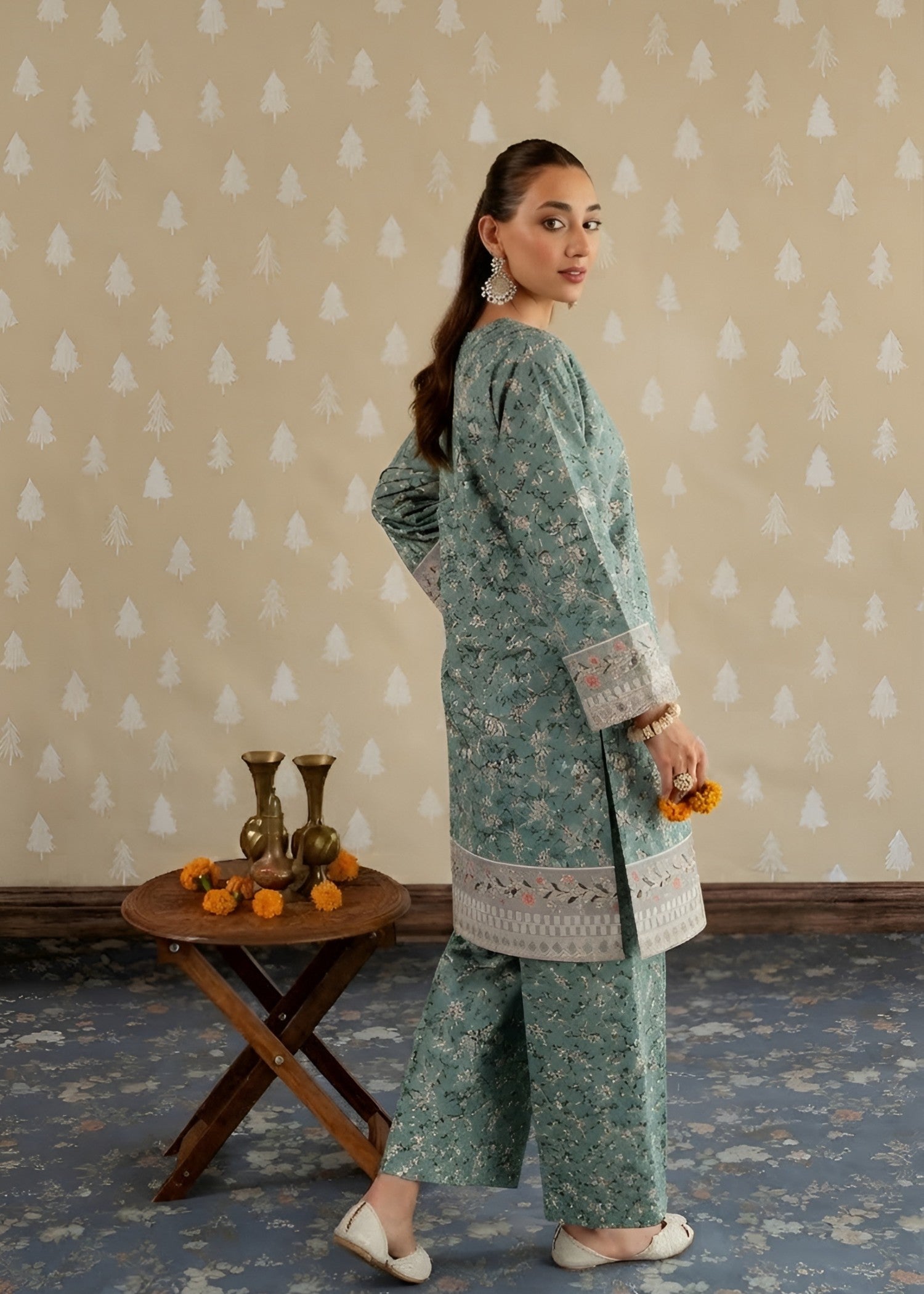 linen Co Ord Sets in Pine green