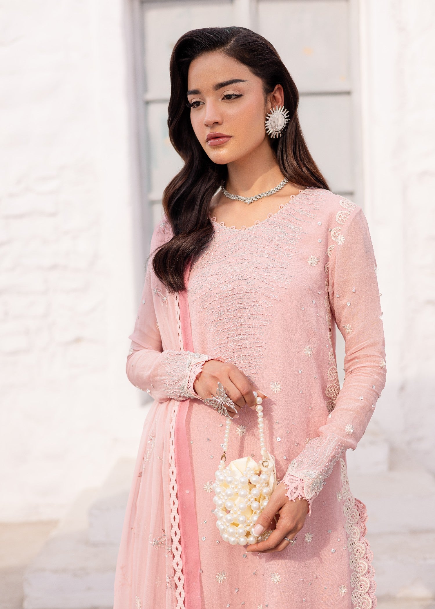 tussar silk Unstitched in Pink