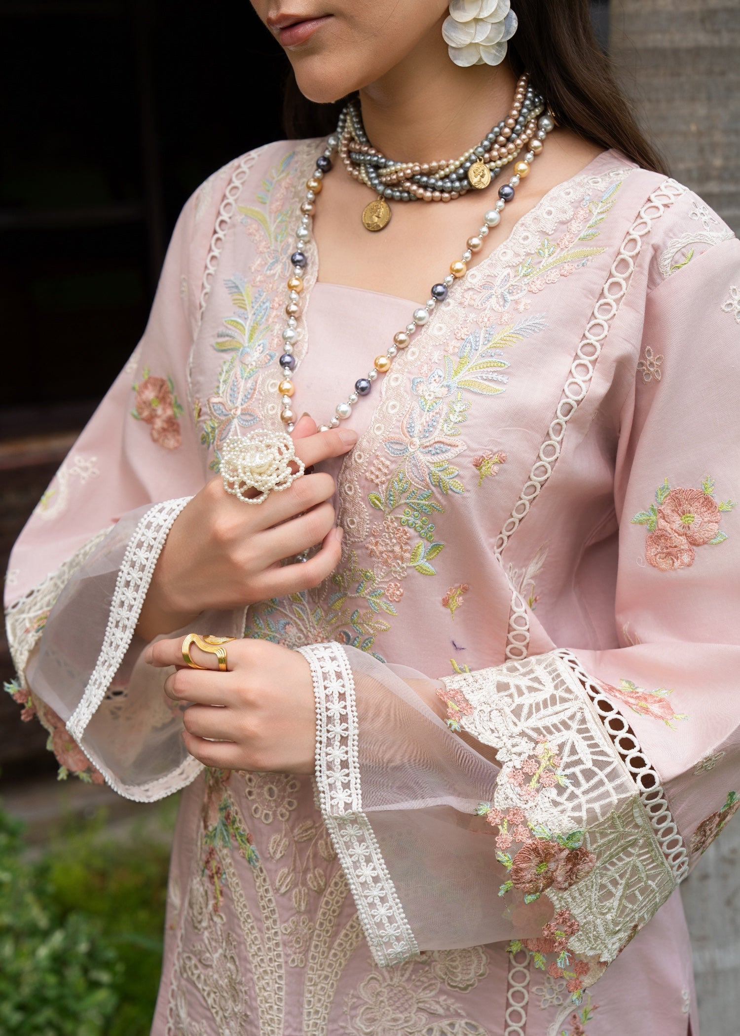 lawn Kurta Set in Orchid pink