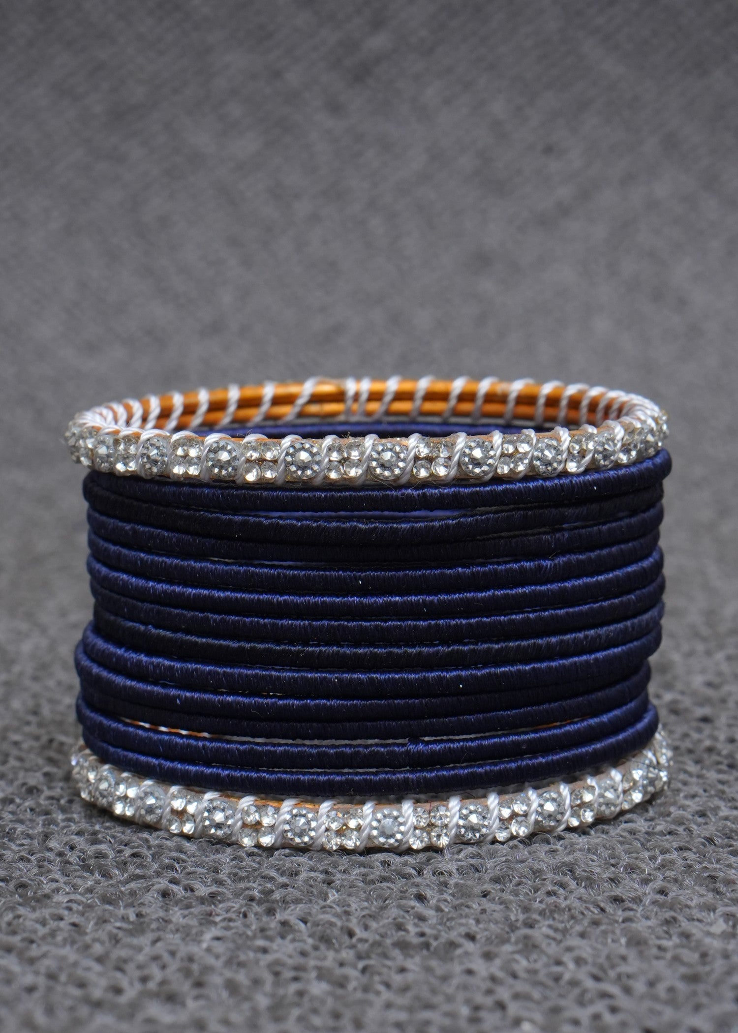 Bangles in Dark blue, pearl white Color by - Trendy Women Bangles RWS1796