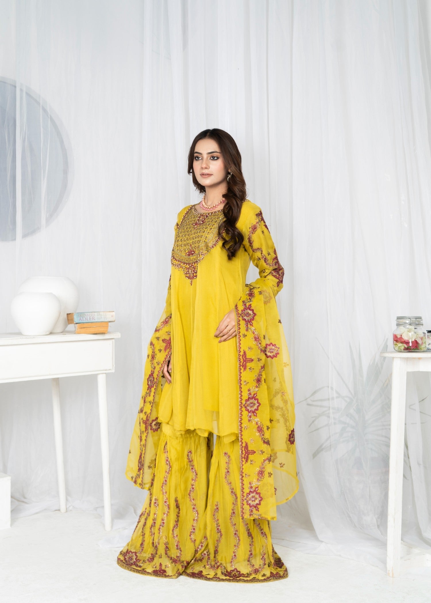 chiffon Sharara in Lemon