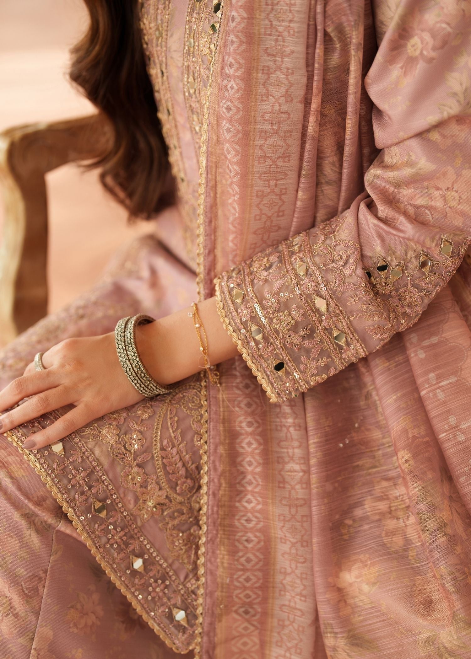 viscose Kurta Set in Baby pink