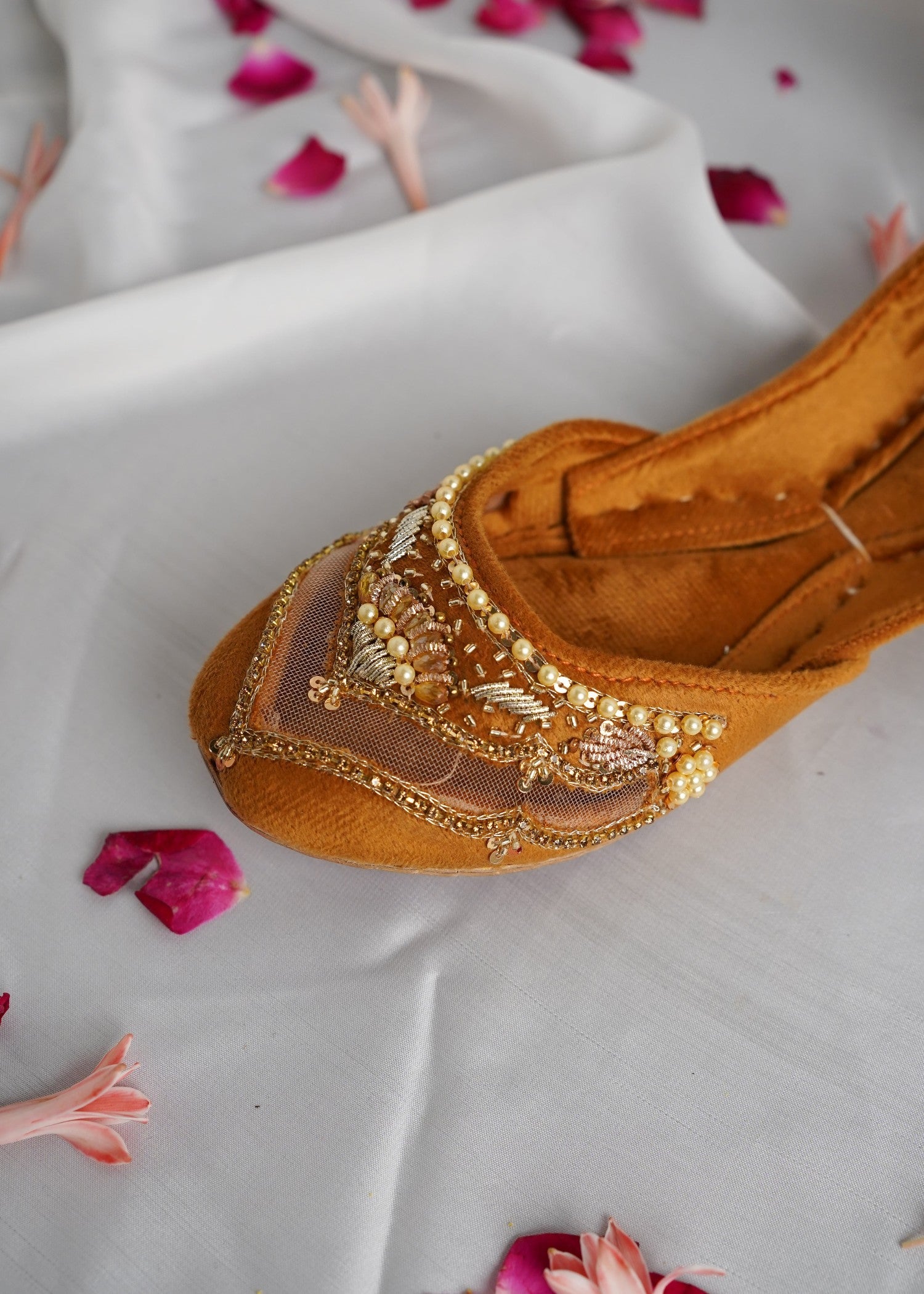 Khussa in Mustard by - High Quality Women Khussa ZEZ3274