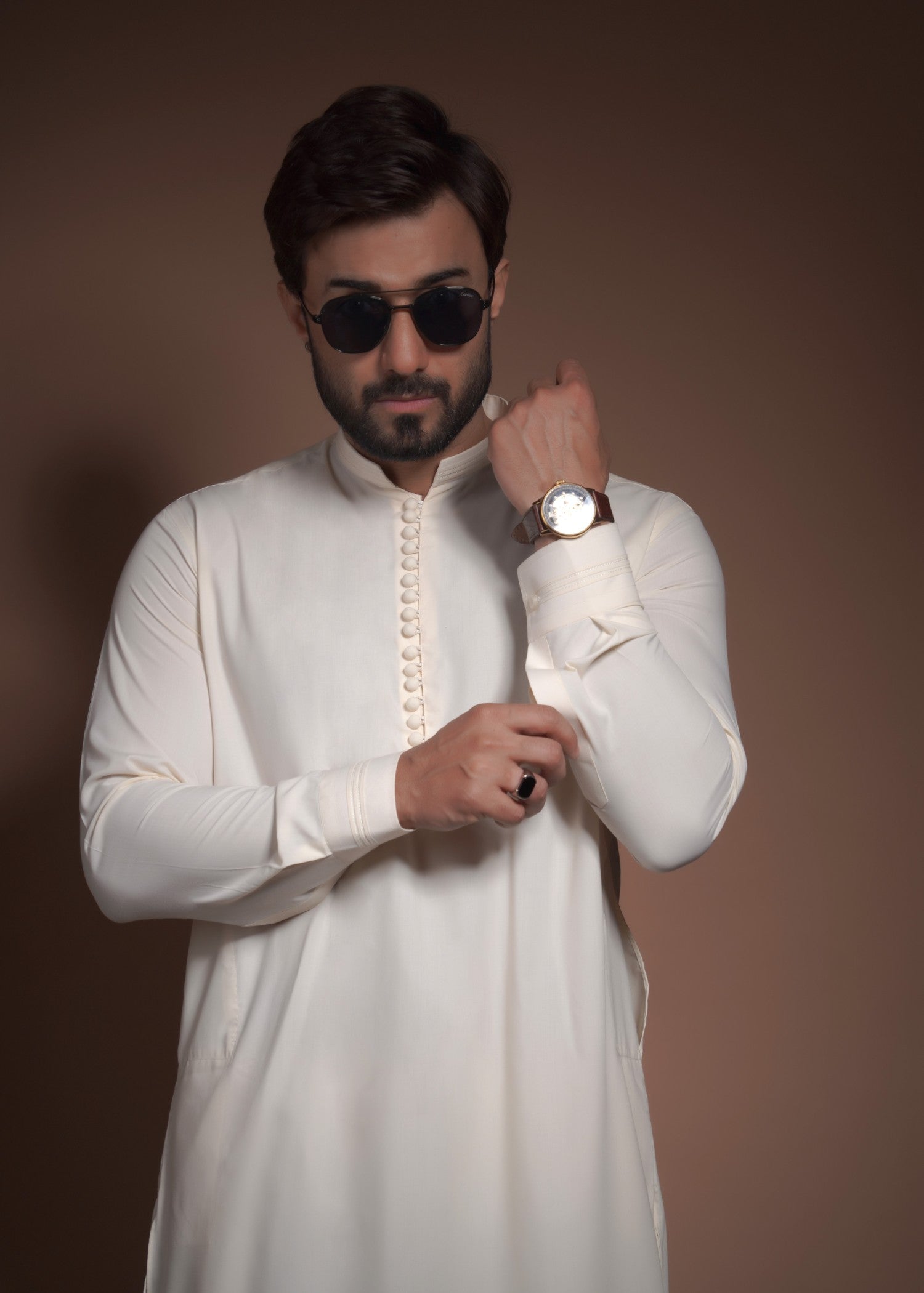 cotton viscose Kurta Set in Cream