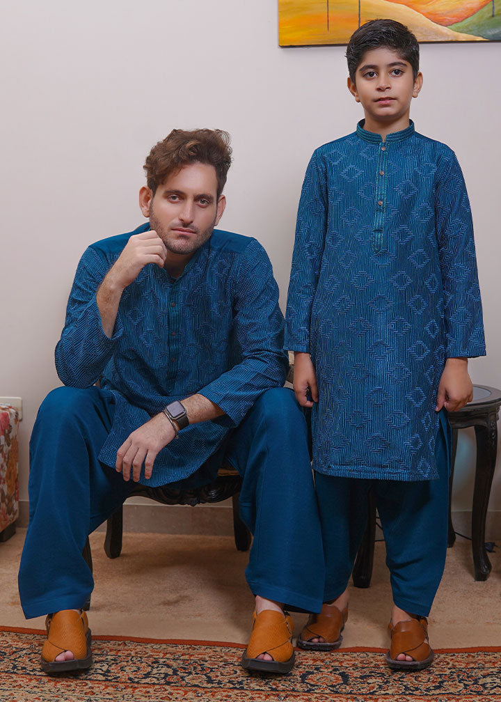 raw silk Shalwar Kameez in Sea green