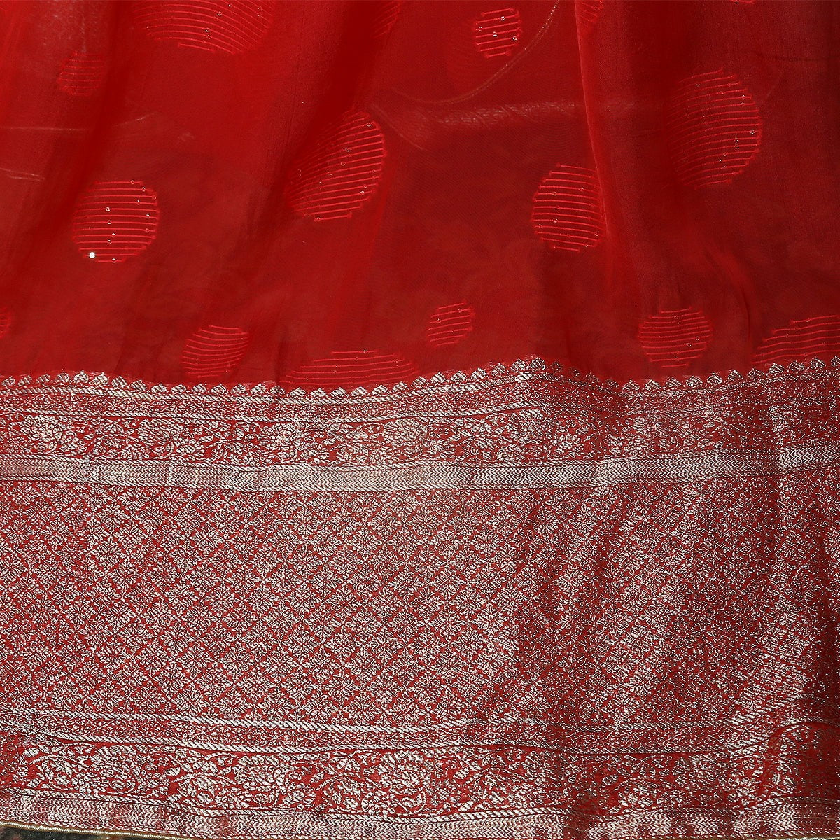Dupatta in Red Color by - Trendy Women Dupatta KDR7370