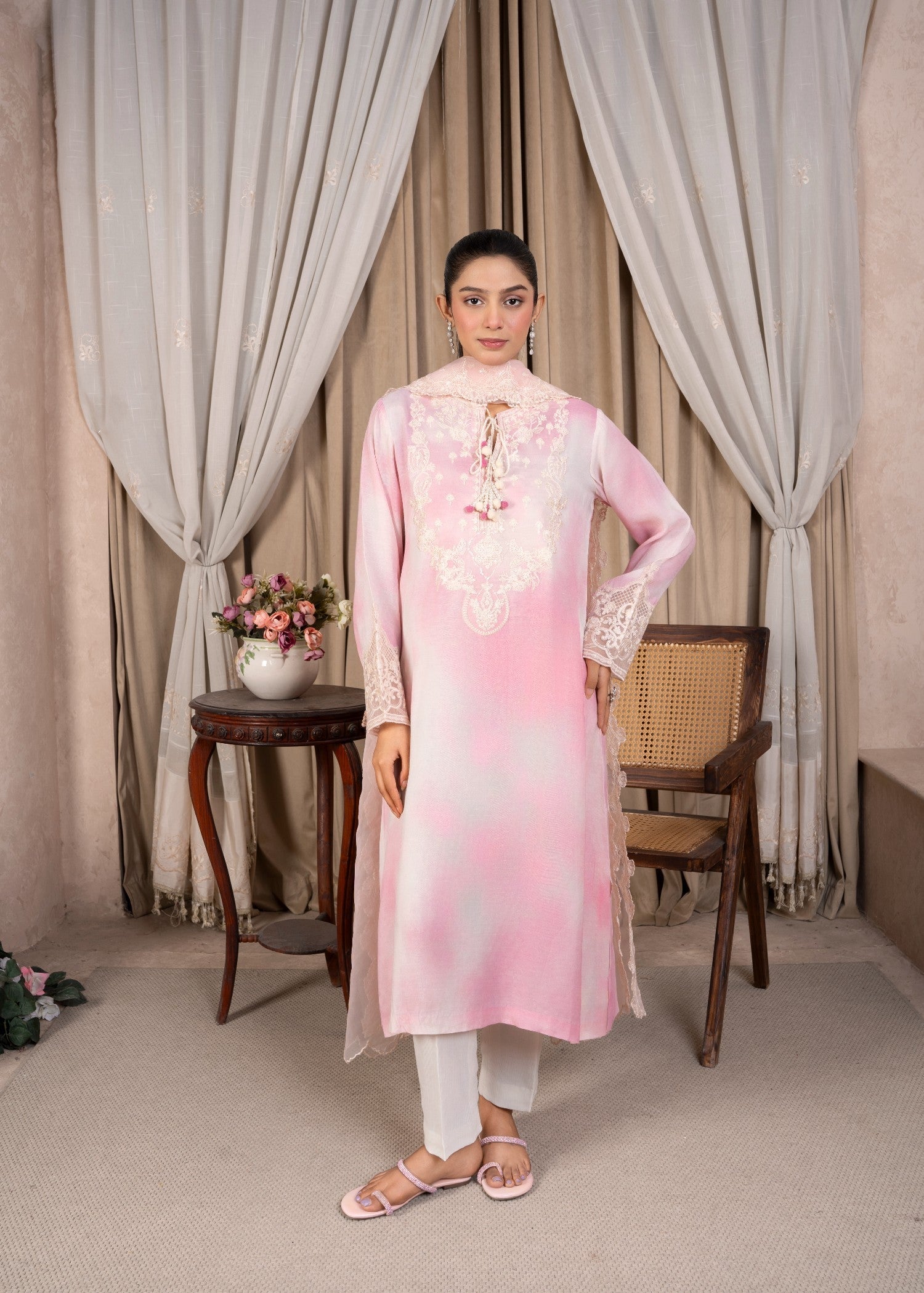 pk raw silk Kurta Set in Pink