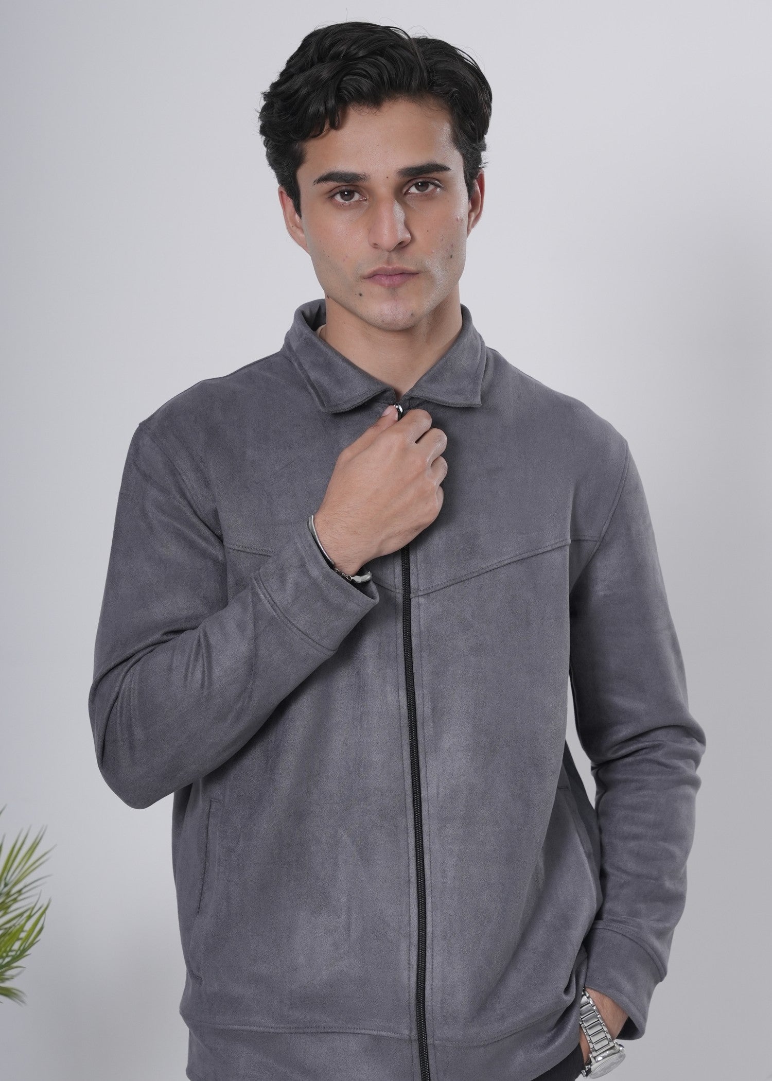 fleece Jacket in Grey