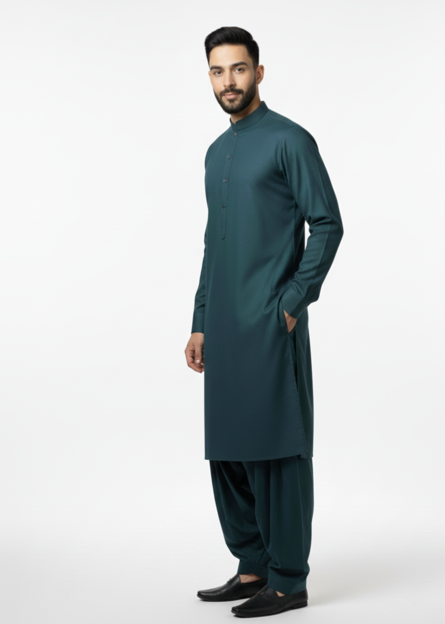 wash & wear Shalwar Kameez in Teal by Dot N Dot