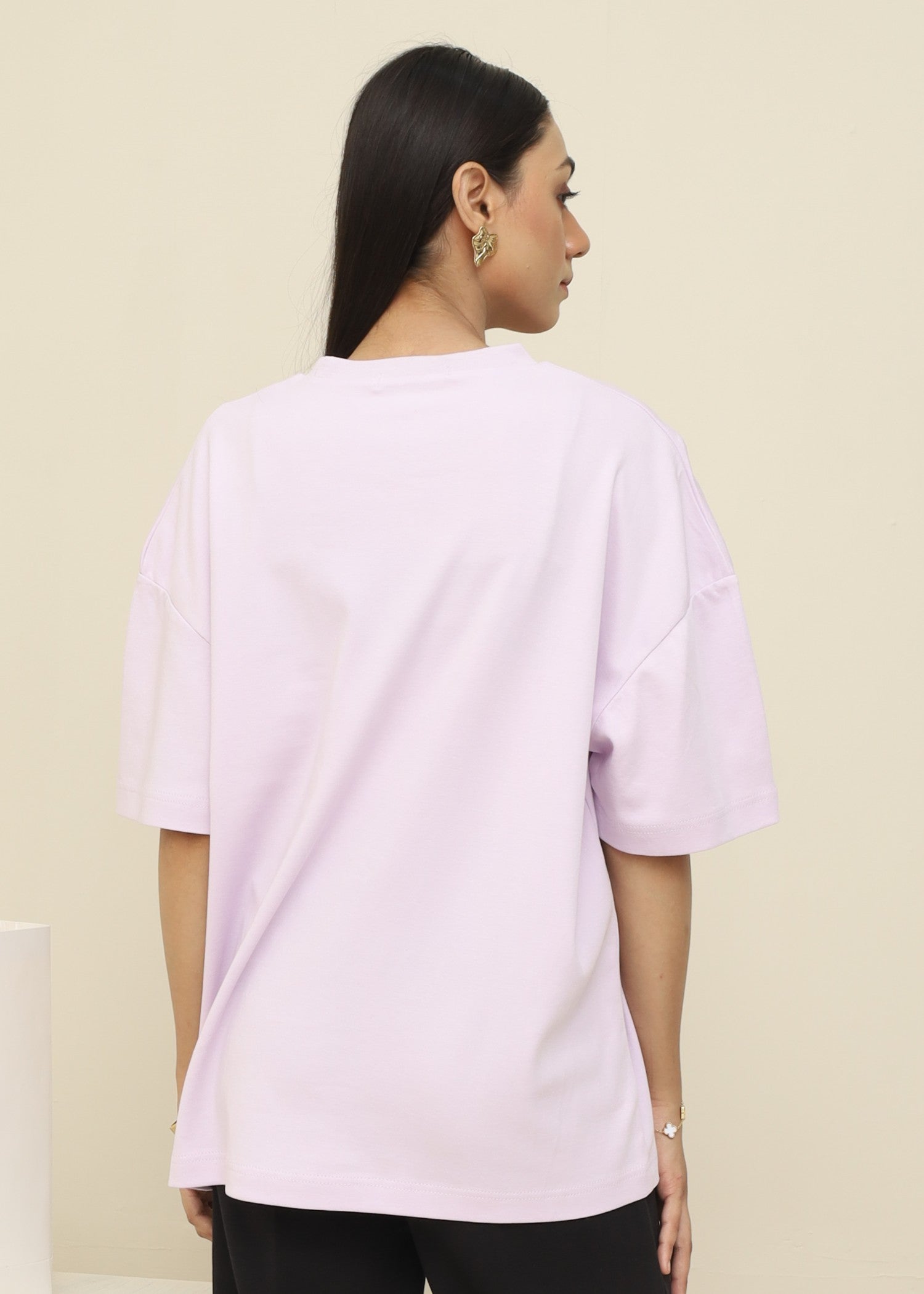 interlock knit T Shirt in Lavender mist