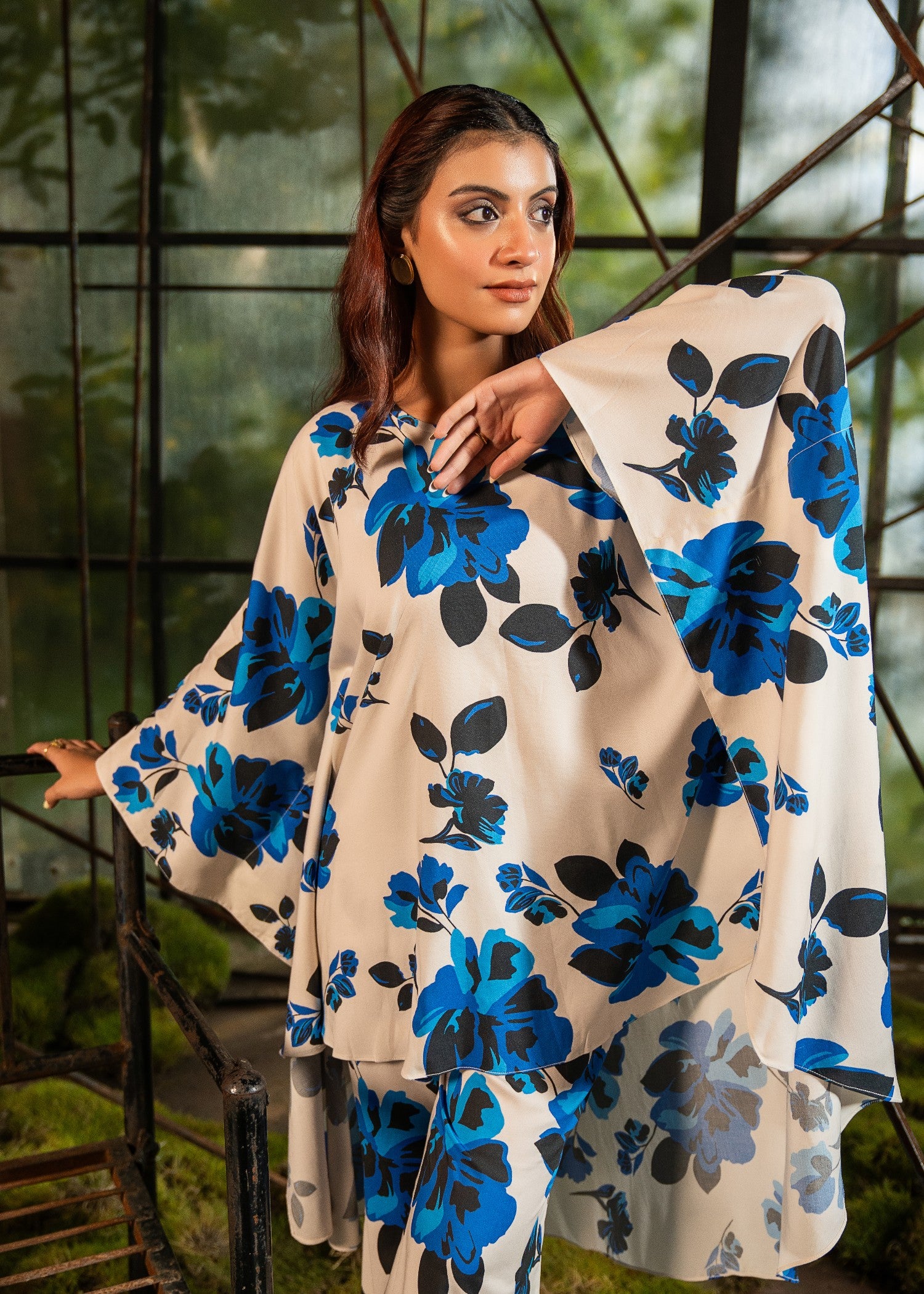 pure viscose Co Ord Sets in Sky blue, off-white, cobalt blue