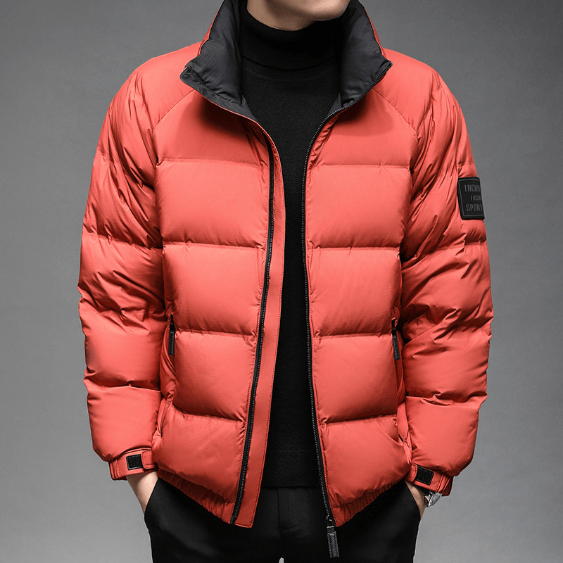 Men'S Polyester Loose Solid Color Short Jacket