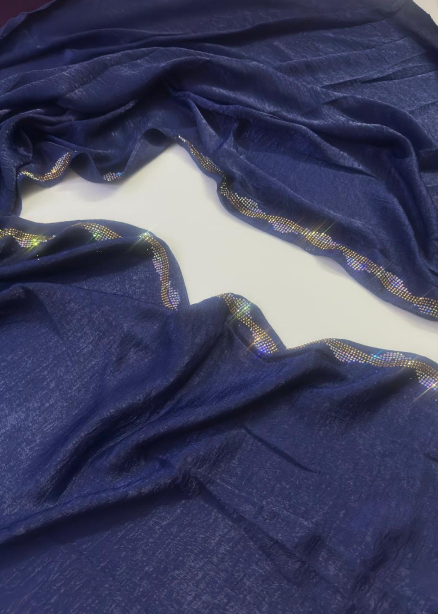 crushed velvet Hijab in Royal blue