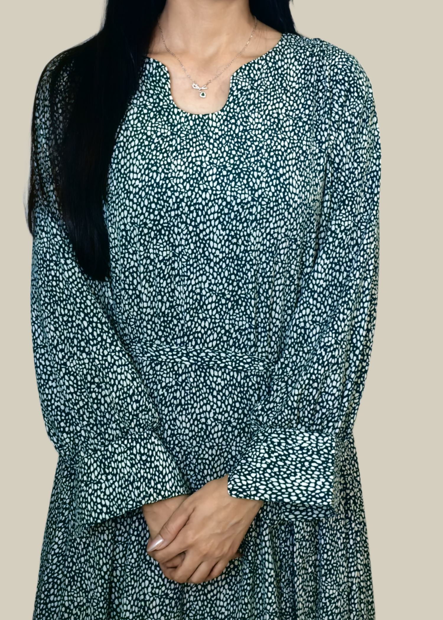 georgette Maxi in Jungle green