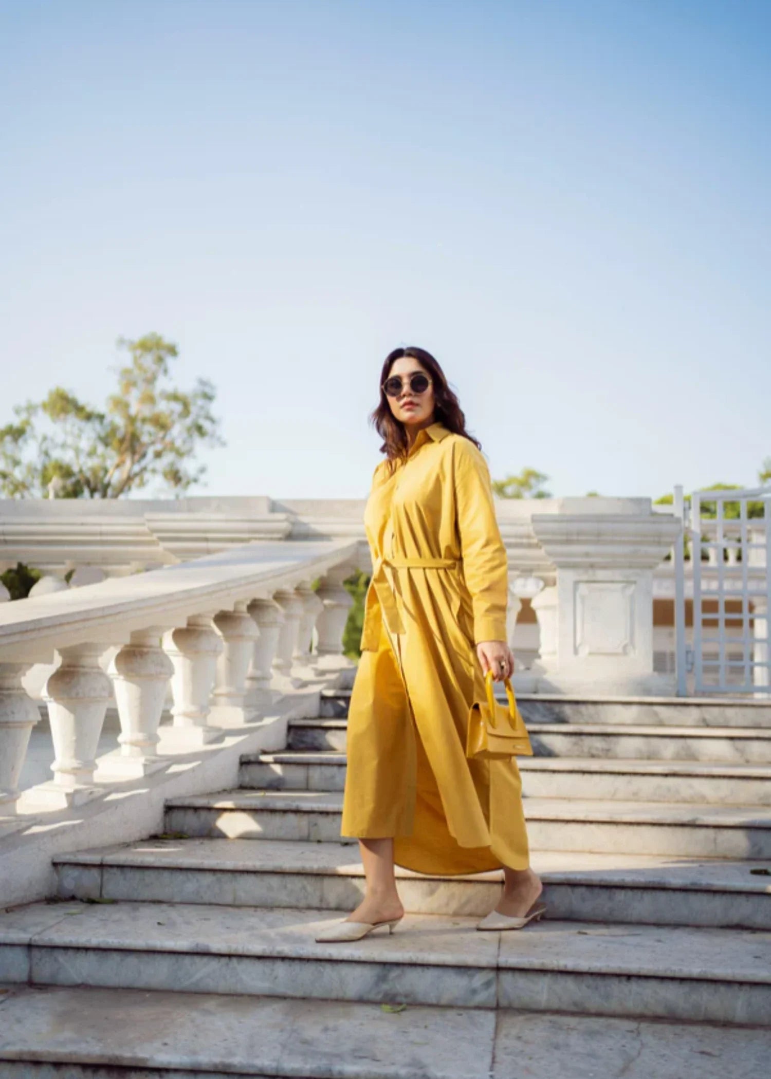 cotton Dress in Mustard