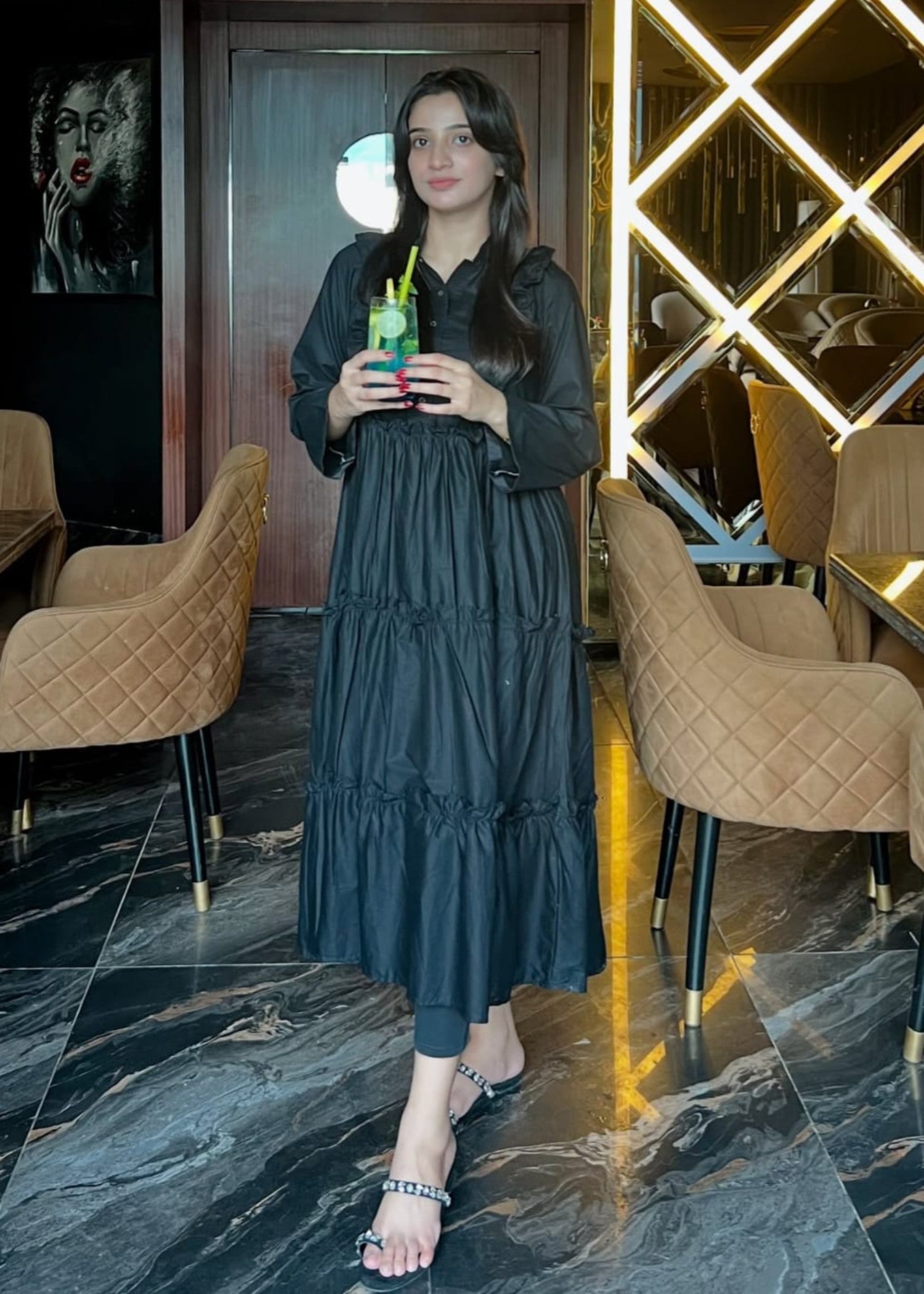 cotton Maxi in Black