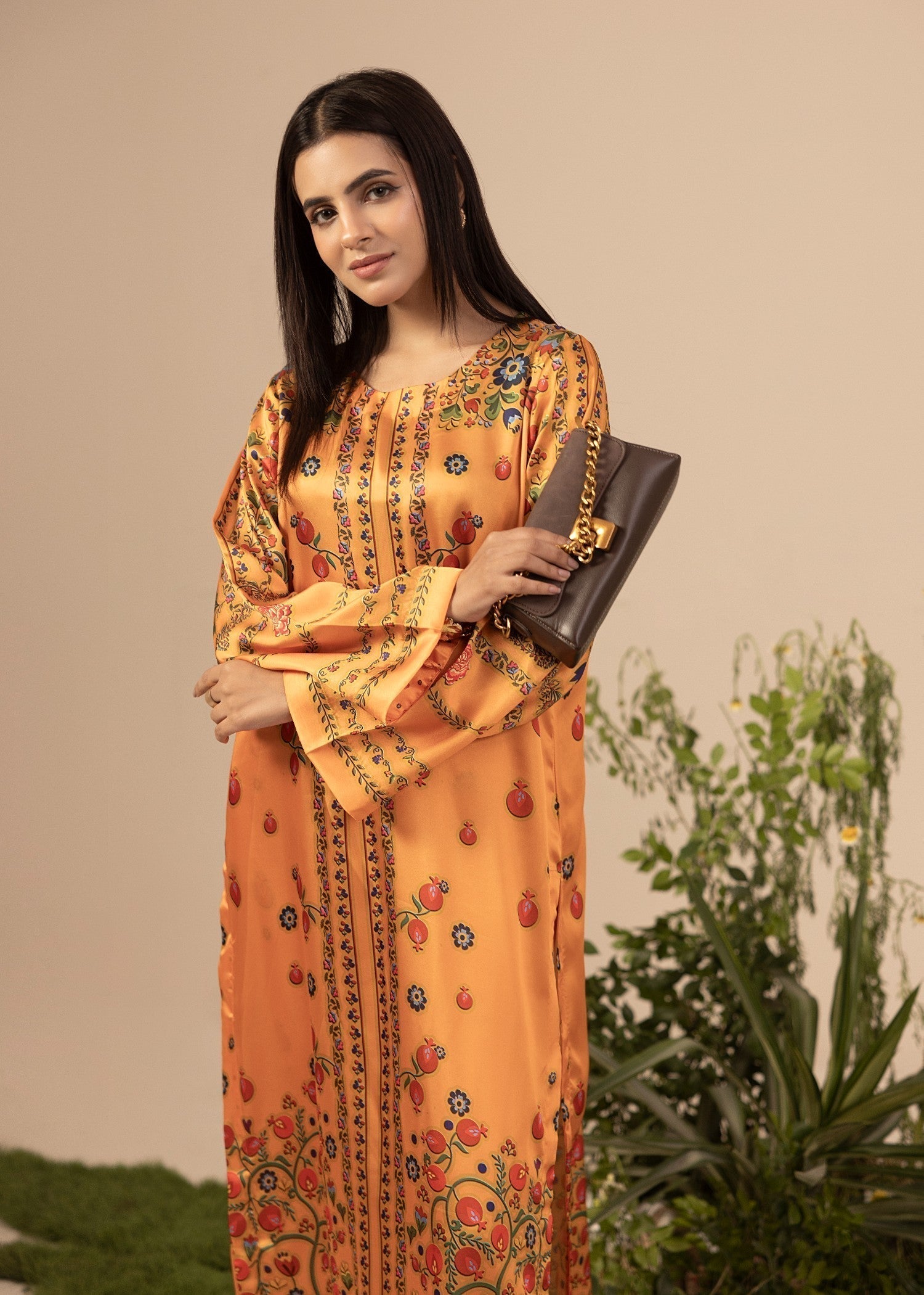 silk Co Ord Sets in Mustard