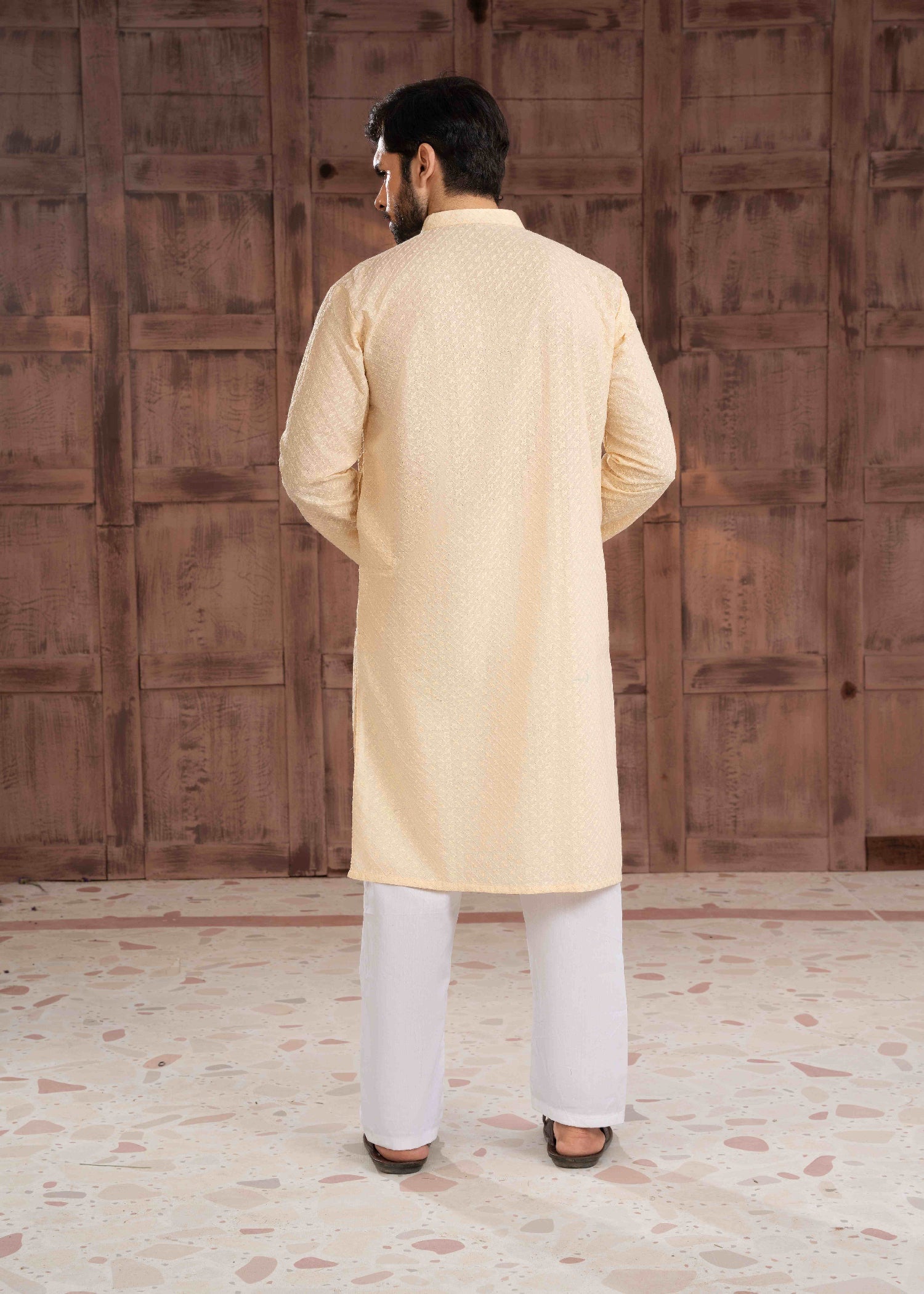 chikankari cotton Kurta in Cream
