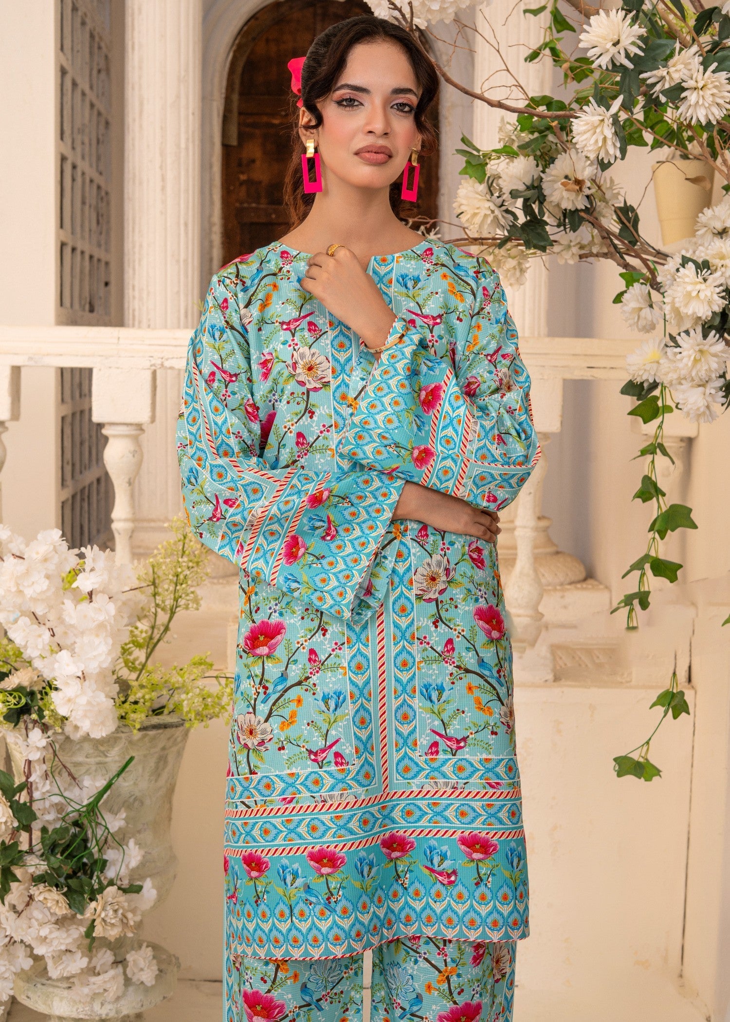 swiss lawn Co Ord Sets in Sky blue