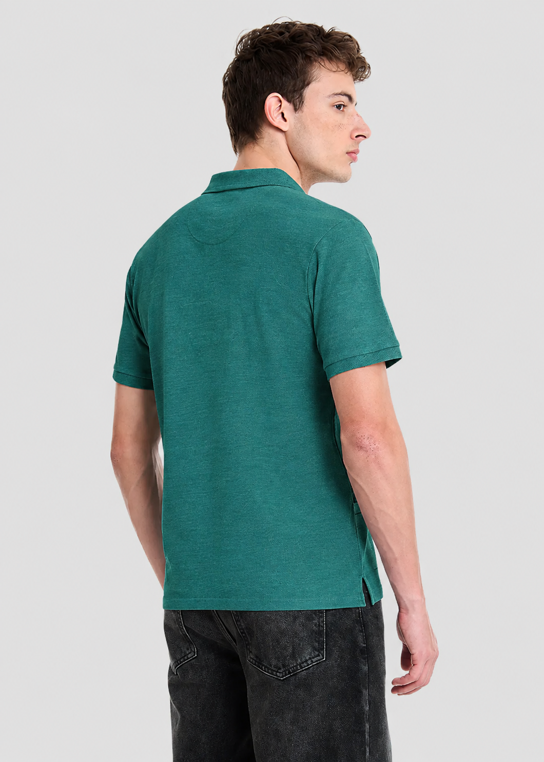 cotton pique Polo Shirt in Teal